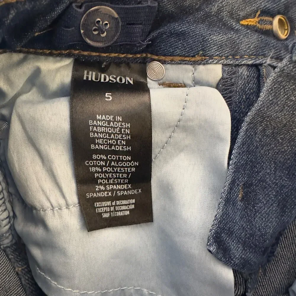 NWT Hudson Kids Girl’s‎ Skinny Jeans In Midnight Size 5 Flap Back Pockets